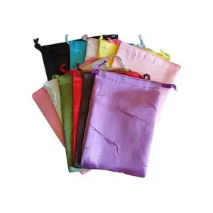 12 pk 6" x 8" mixed colors Satin Drawstring pouches