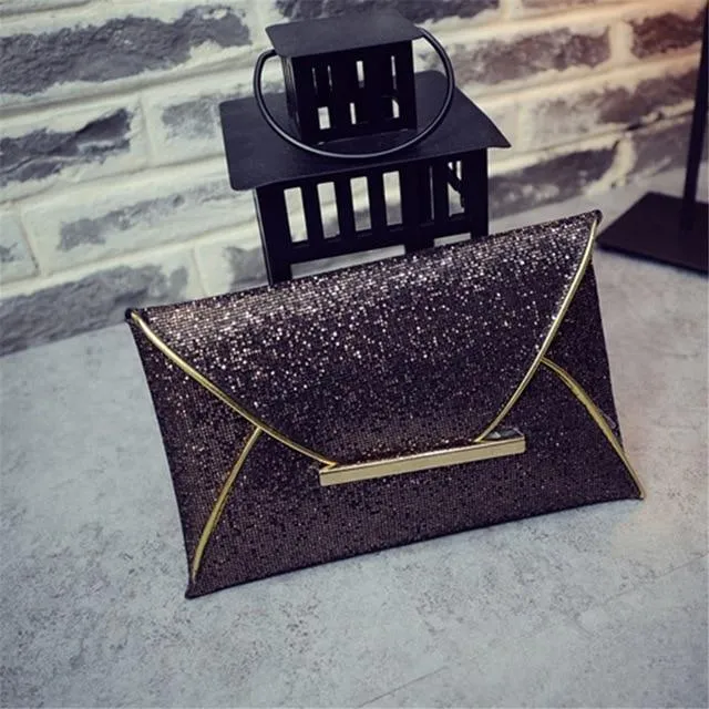 2018 Women Fashion Handmade Package New Hot Sequins Clutch Purse Envelope Bag Personality Leather Top Quality