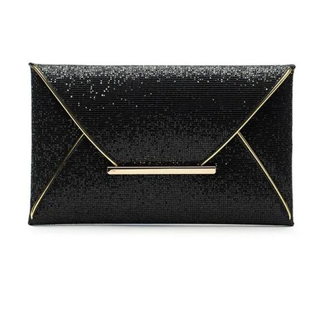 2018 Women Fashion Handmade Package New Hot Sequins Clutch Purse Envelope Bag Personality Leather Top Quality