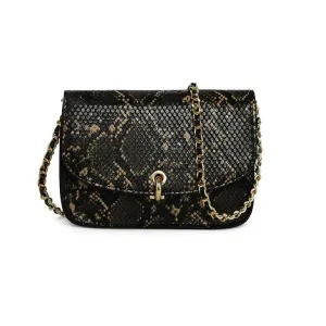 Accessorize London Women's Edie Snake Woven chain sling Bag