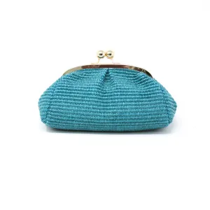 Arden Green Raffia Clutch