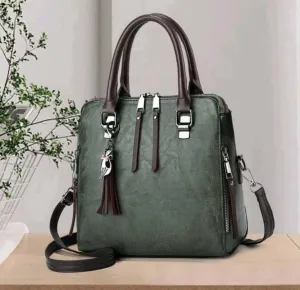 Bag - Handbag - luxury two tone green brown