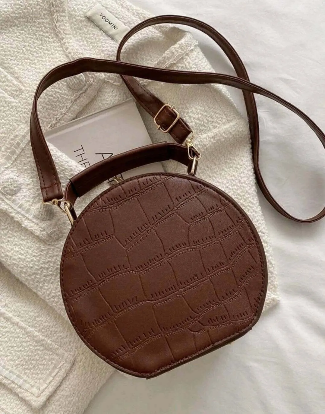 Bag - Handbag - two tone brown leather