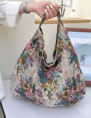 Bag - Tote - embroidered floral