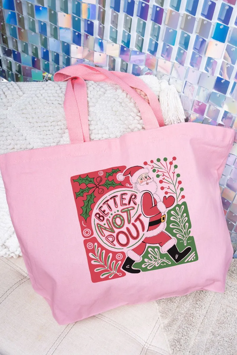 Better Not Pout Boho Doodle Canvas Jumbo Tote