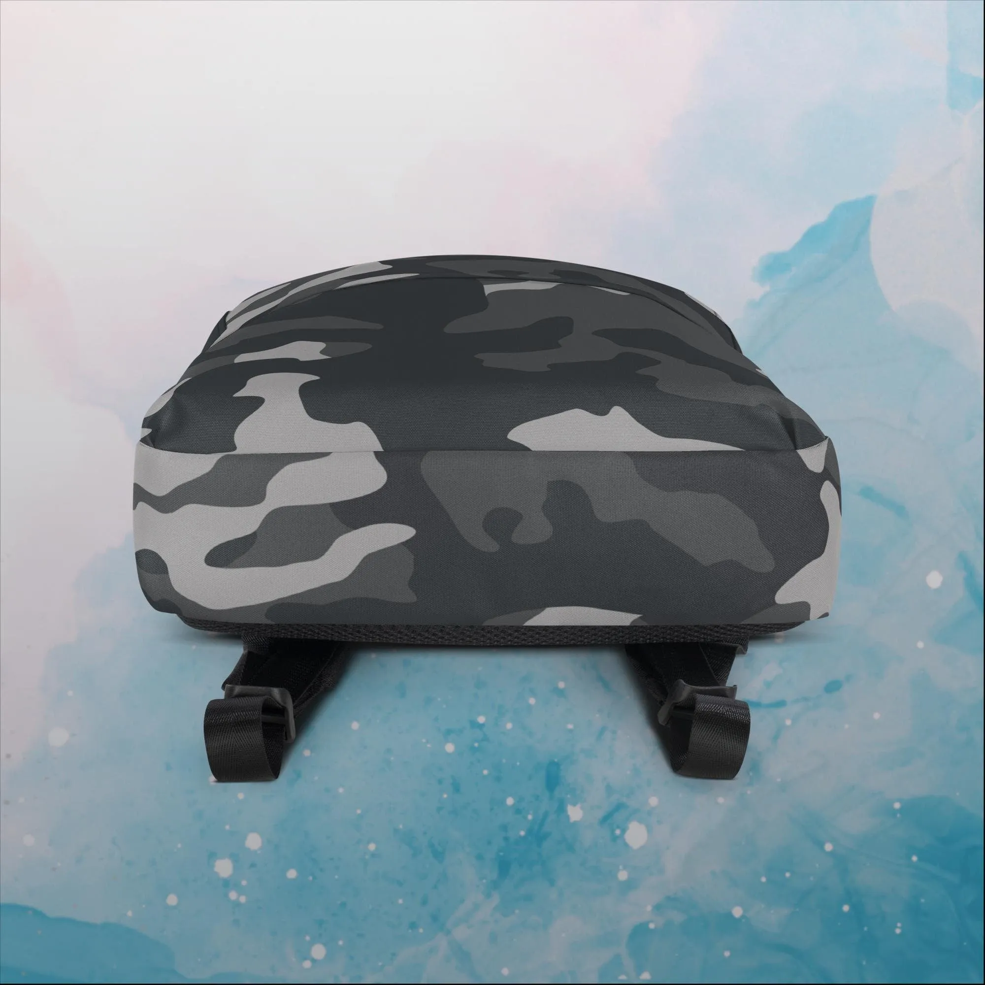 Black and Grey Camo Print Backpack