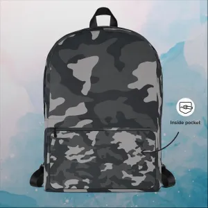 Black and Grey Camo Print Backpack