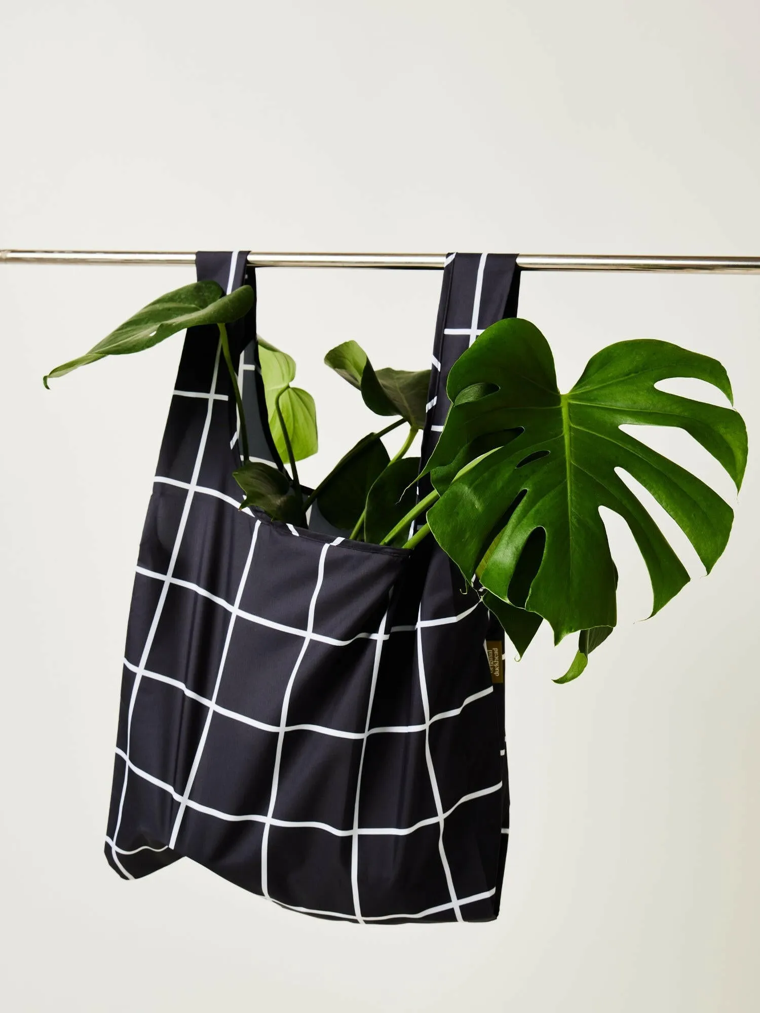 Black Grid Reusable Bag