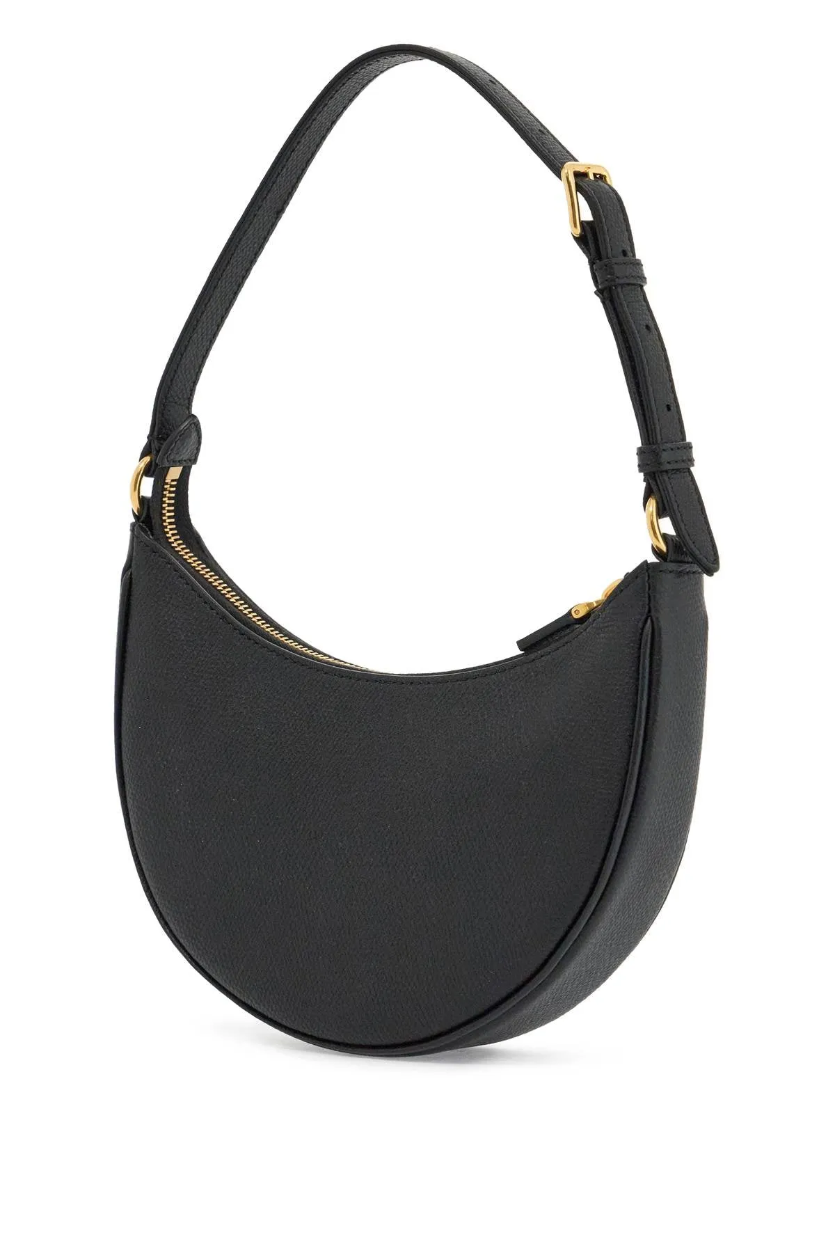 Borsa Hobo Mini In Pelle Nera Con Tracolla Regolabile