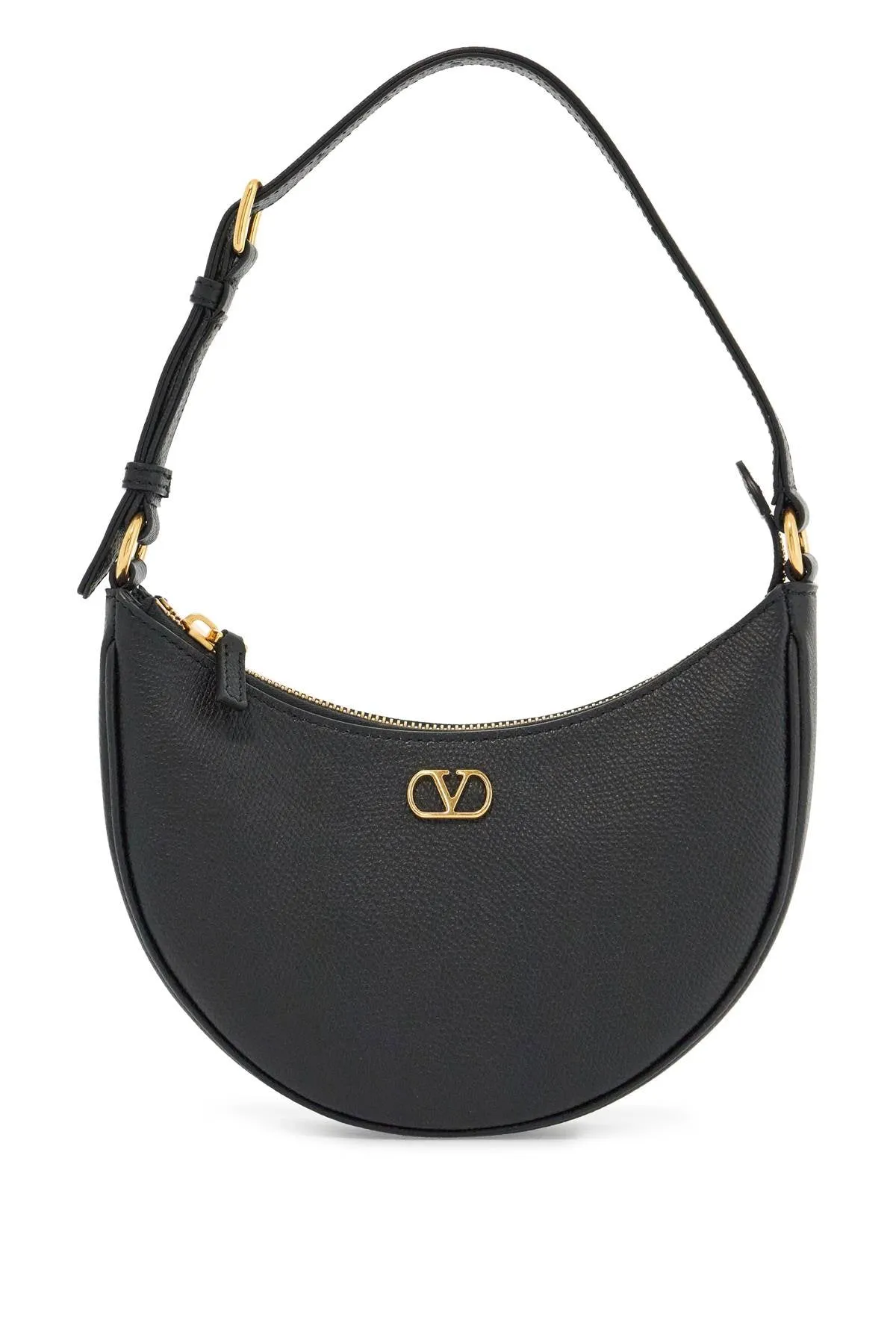 Borsa Hobo Mini In Pelle Nera Con Tracolla Regolabile