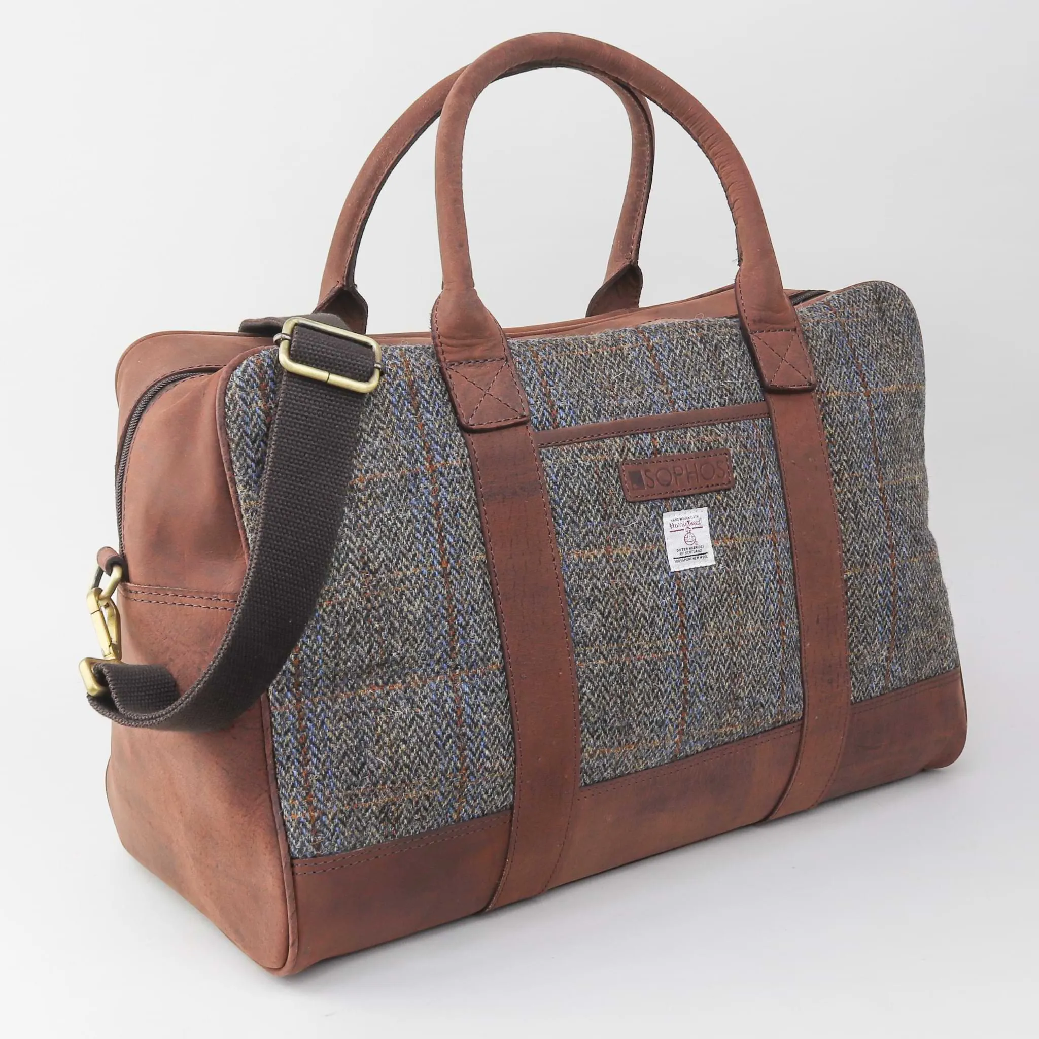 Brown Harris Tweed Holdall - Refined Overnight Bag