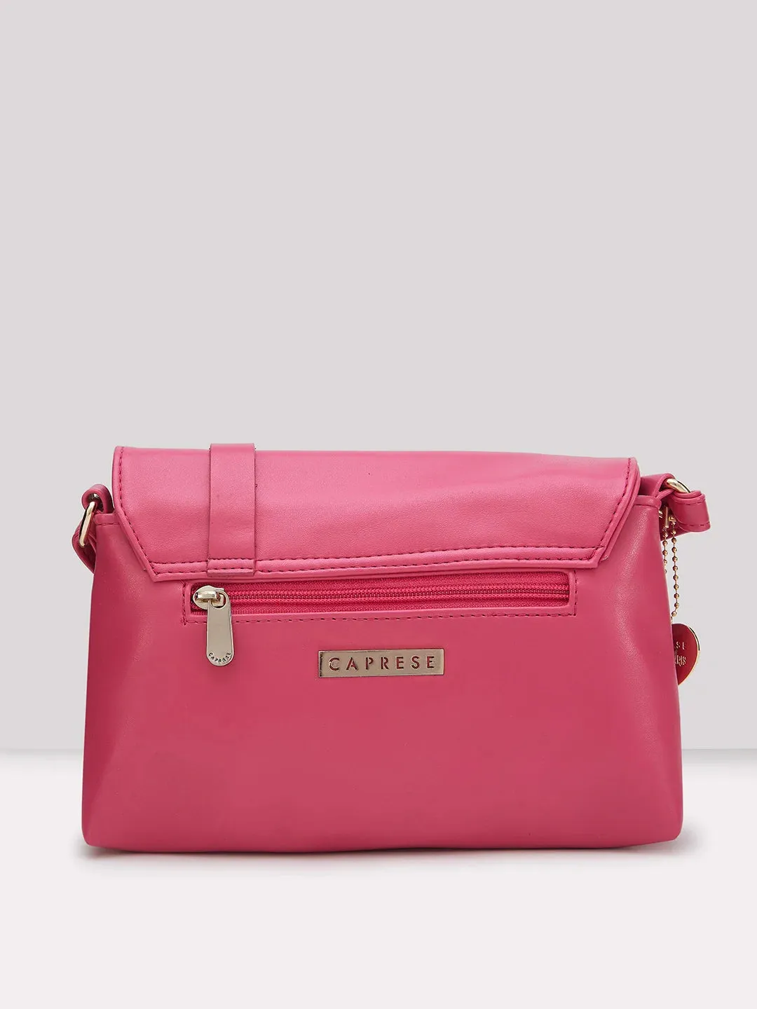 Caprese Emily In Paris Solid Small Sling Handbag Fuschia