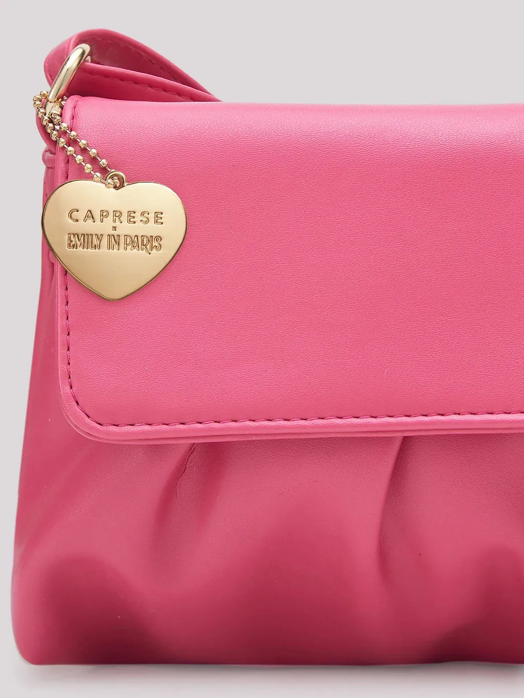 Caprese Emily In Paris Solid Small Sling Handbag Fuschia