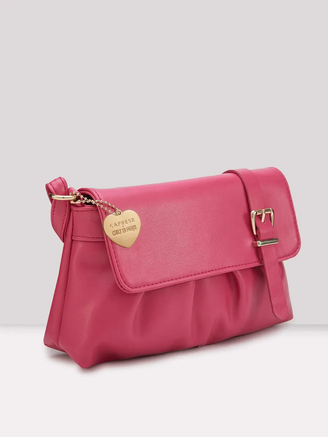 Caprese Emily In Paris Solid Small Sling Handbag Fuschia