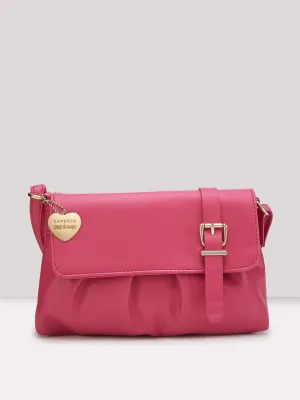 Caprese Emily In Paris Solid Small Sling Handbag Fuschia