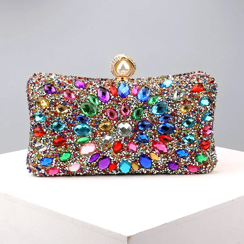 Casual Patchwork Chains Rhinestone Bags