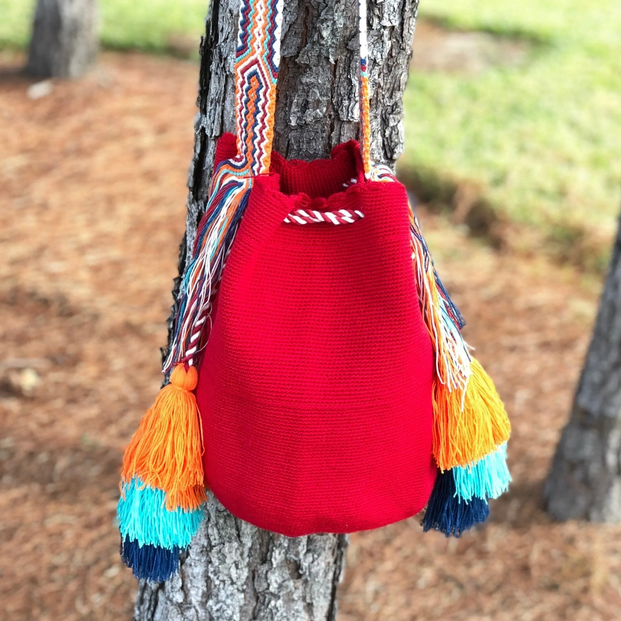 Colorful Crochet Tassel Bags - Desert Sunset