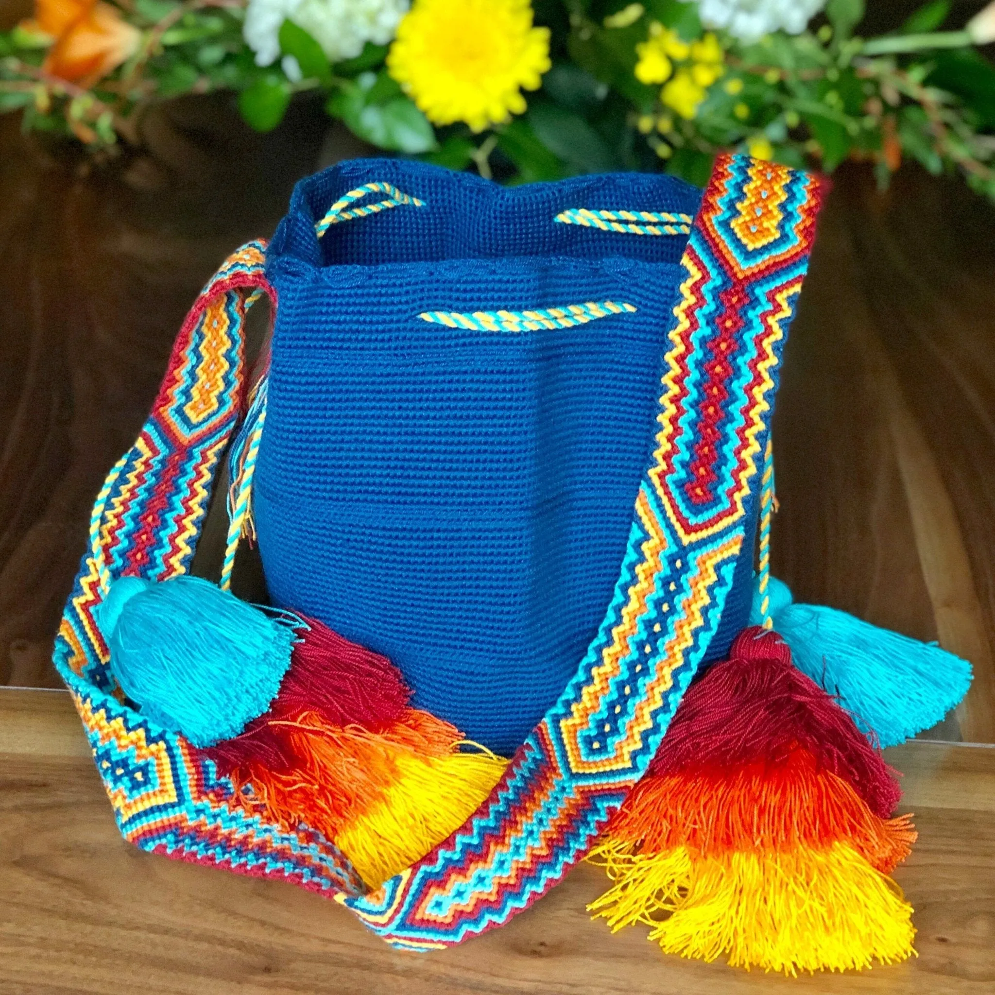 Colorful Crochet Tassel Bags - Desert Sunset