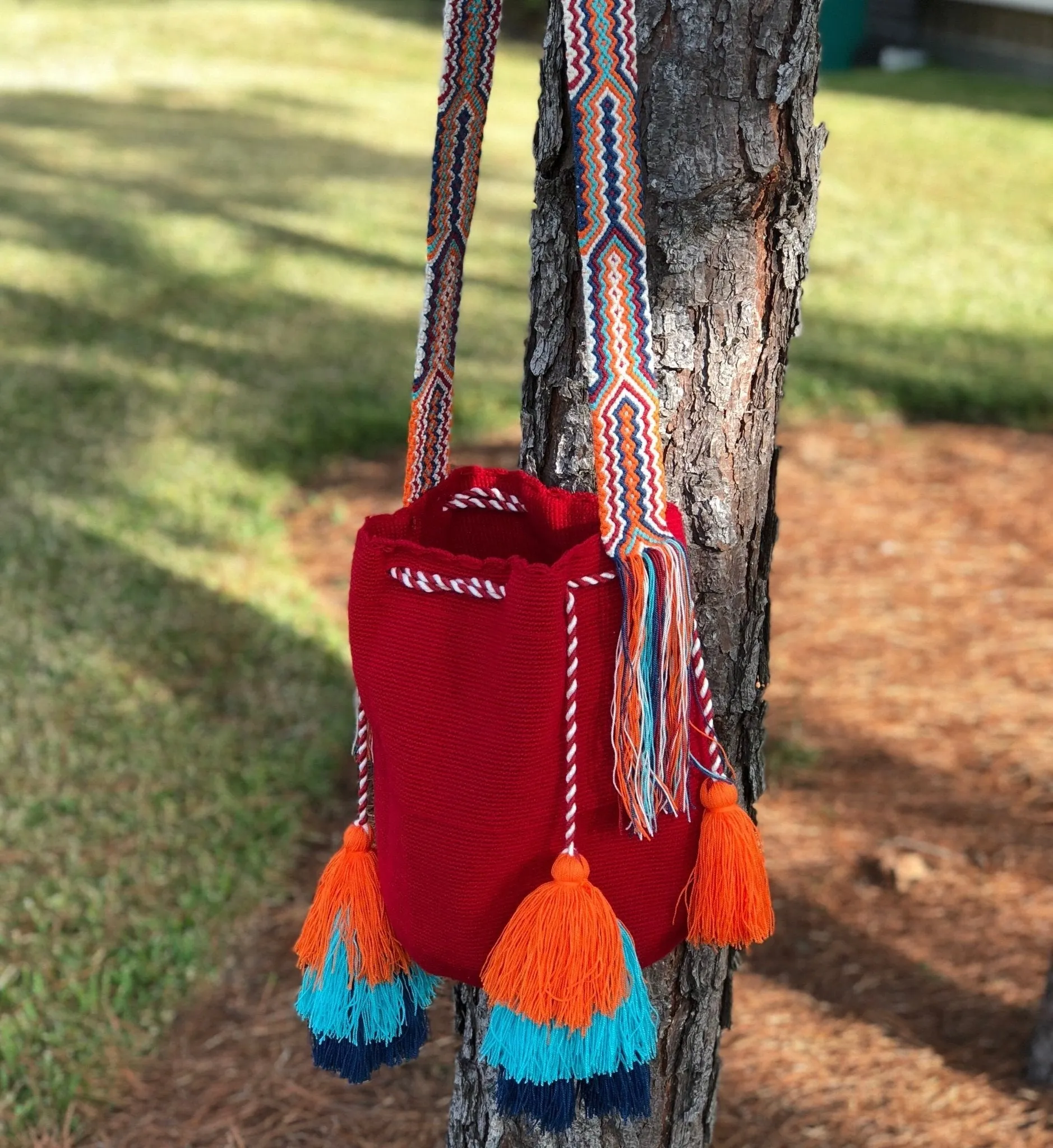 Colorful Crochet Tassel Bags - Desert Sunset