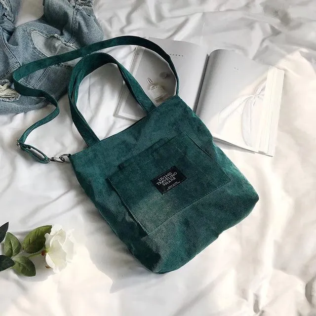 Corduroy Casual Canvas Tote Bag