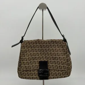 Fendi Brown Canvas Shoulder Bag Medium