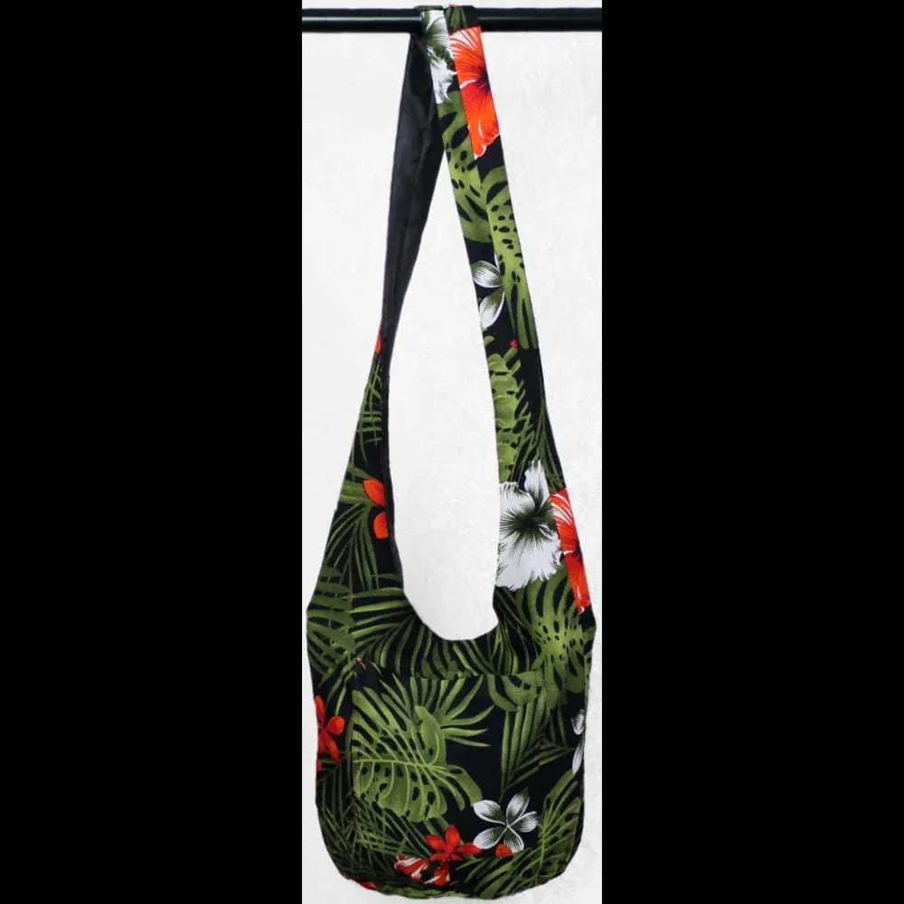 Hibiscus Frangipani Boho Shoulder Bag