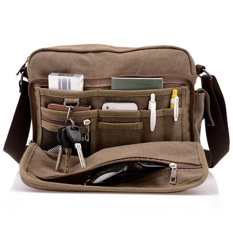 High Quality Multifunction Men Canvas Bag