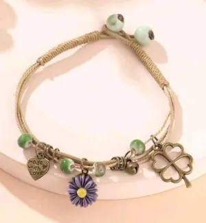 Jewellery - Bracelet - bracelet purple flower charm