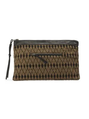 Khaki Black Estella Clutch