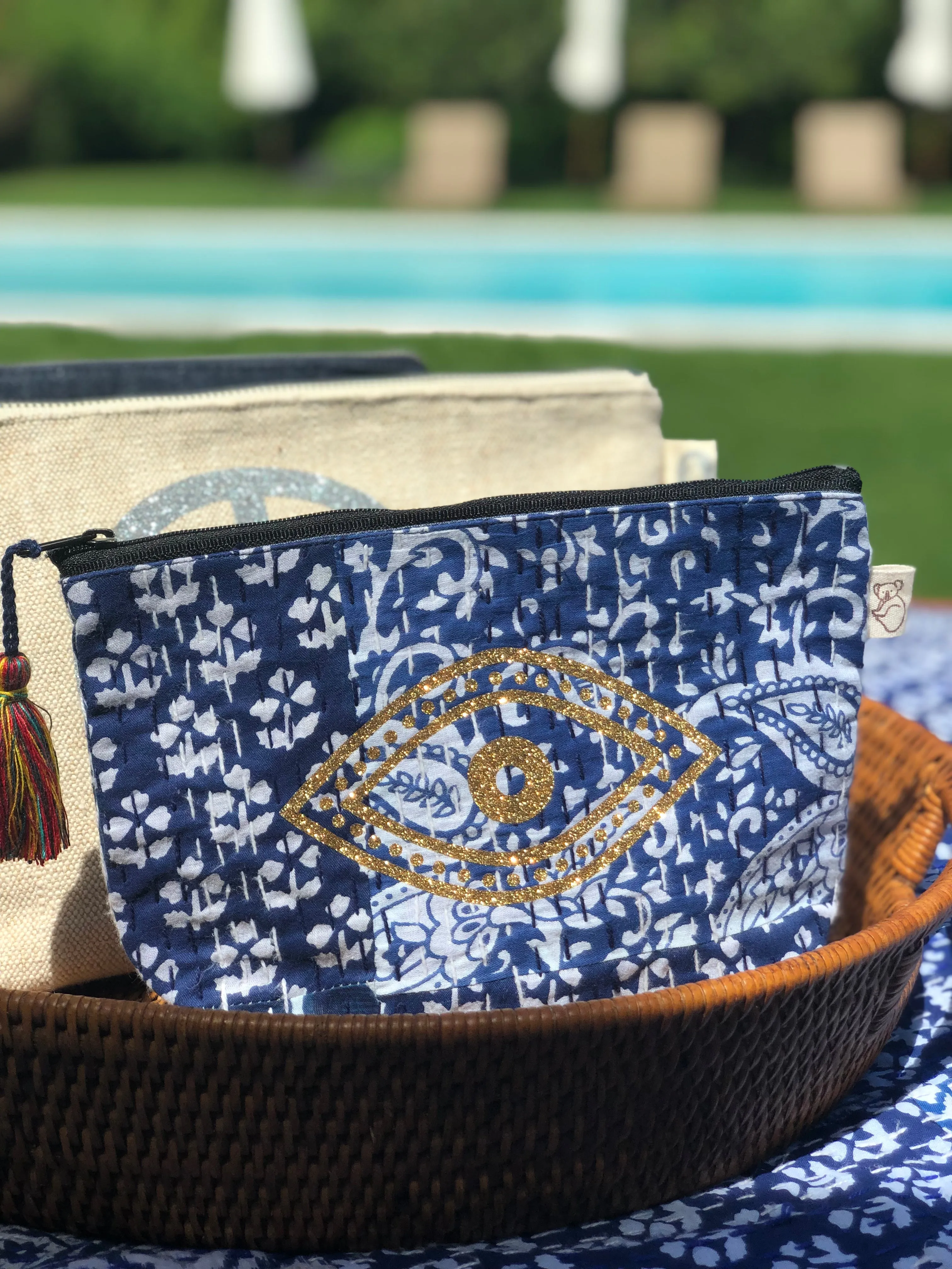 Koala Boho Collection: Makeup Bag in Blue Tones