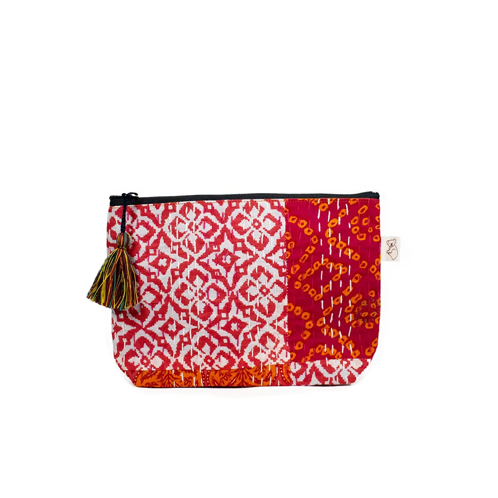 Koala Boho Collection: Makeup Bag in Pink/Red Tones