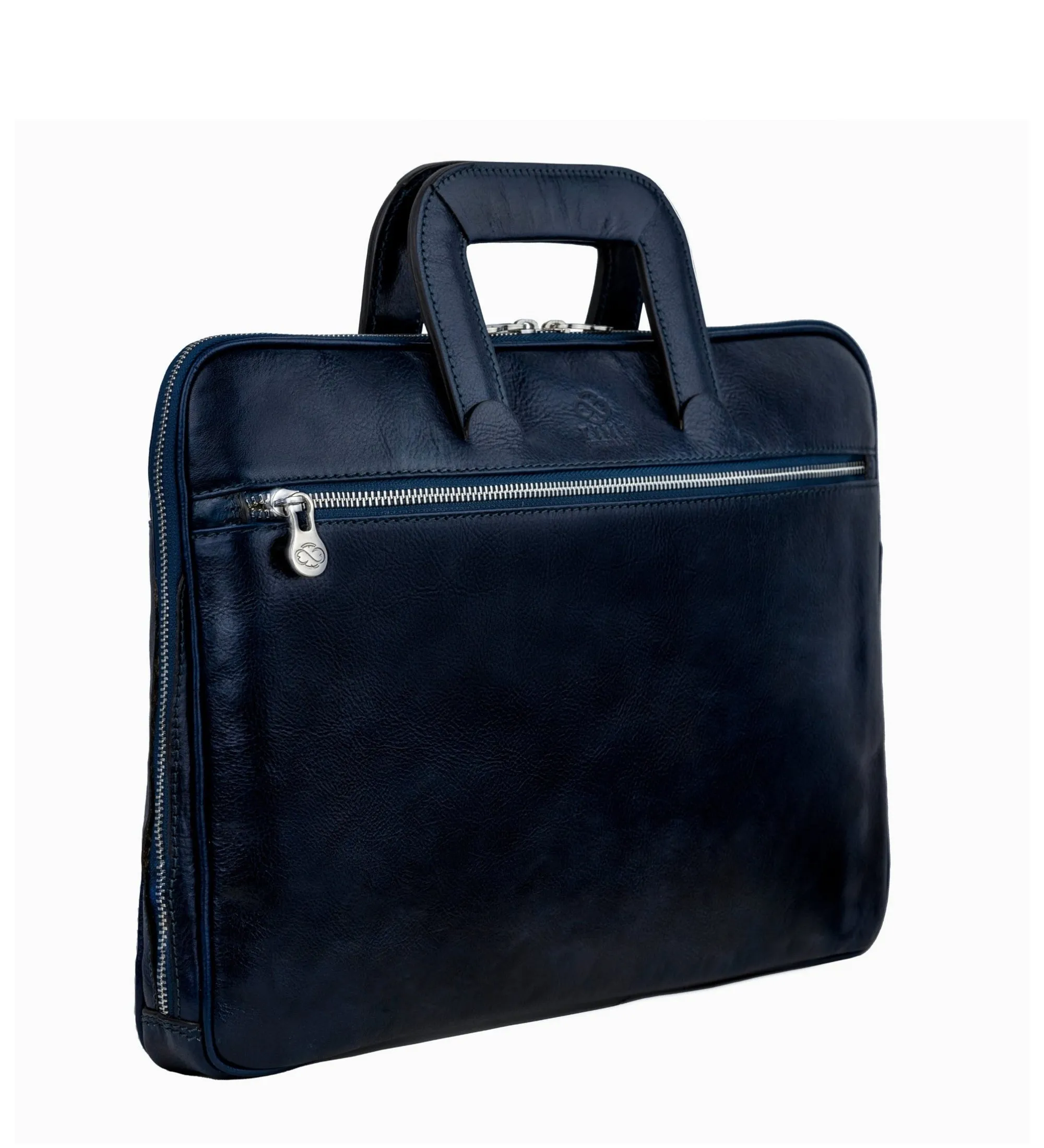 Leather Briefcase Laptop Bag - Brave New World