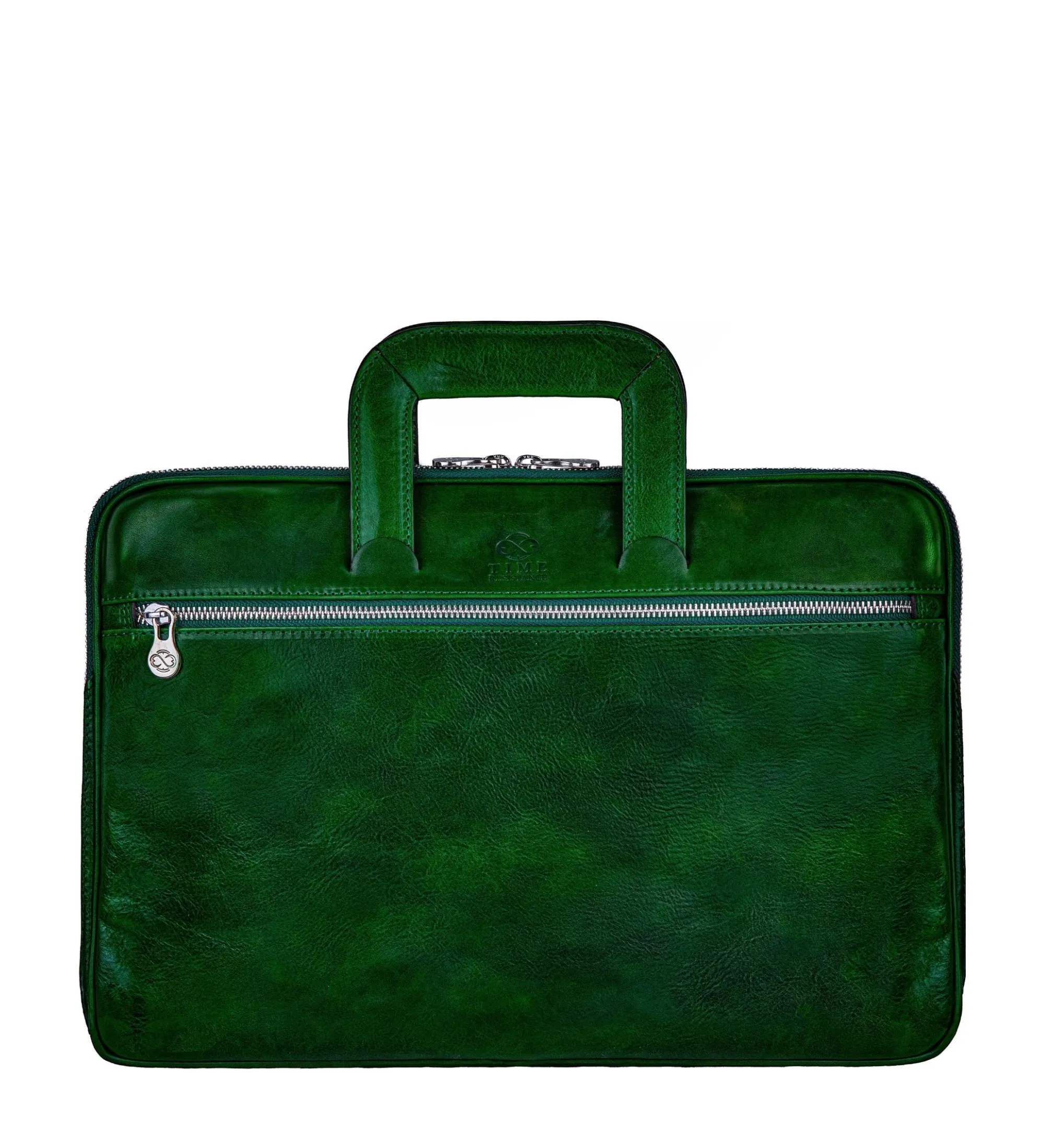 Leather Briefcase Laptop Bag - Brave New World