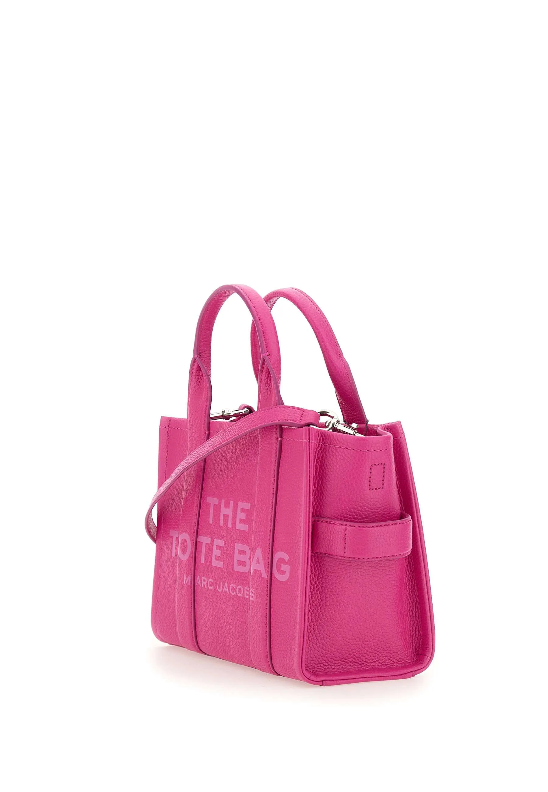 Leather Small Tote Fuchsia Handbag