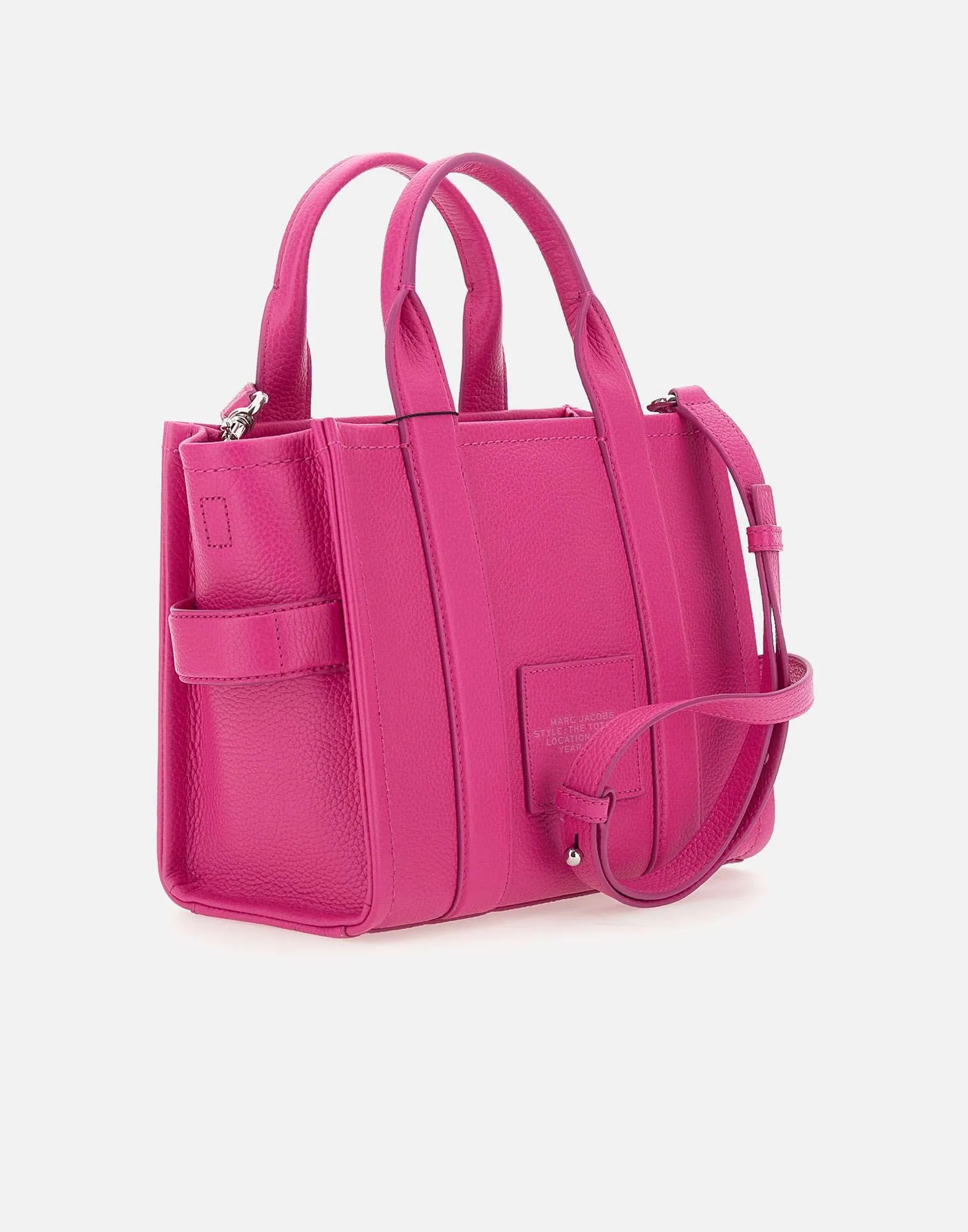 Leather Small Tote Fuchsia Handbag