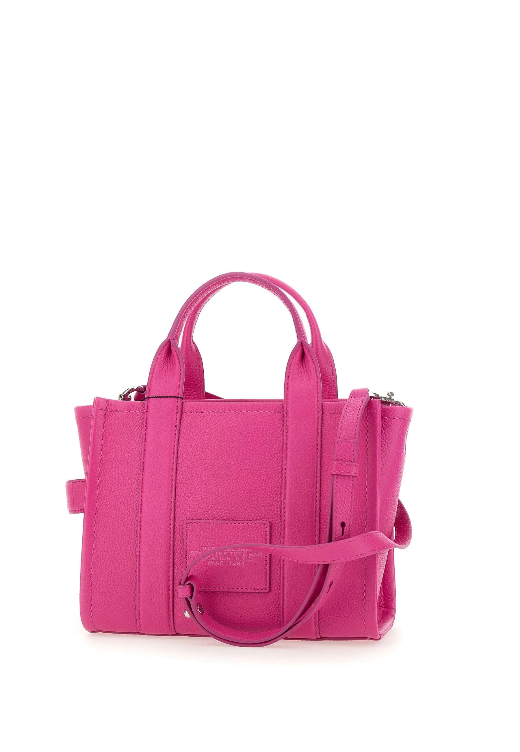 Leather Small Tote Fuchsia Handbag