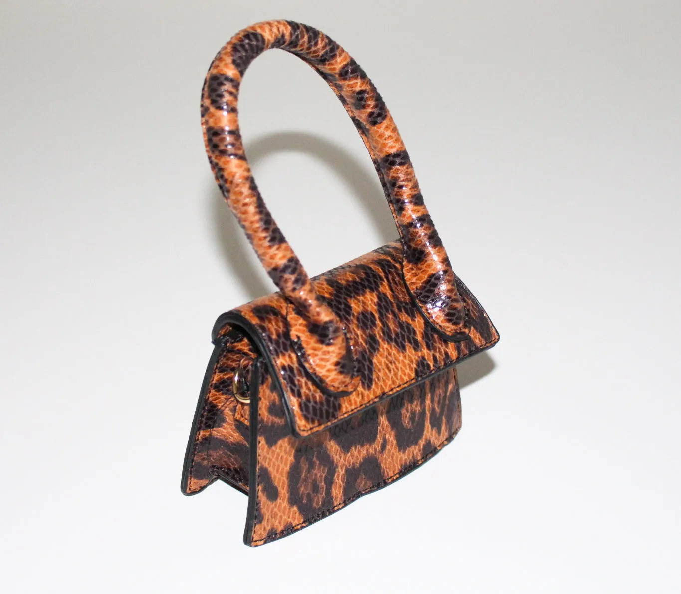 Leopard Print Mini Satchel Bag