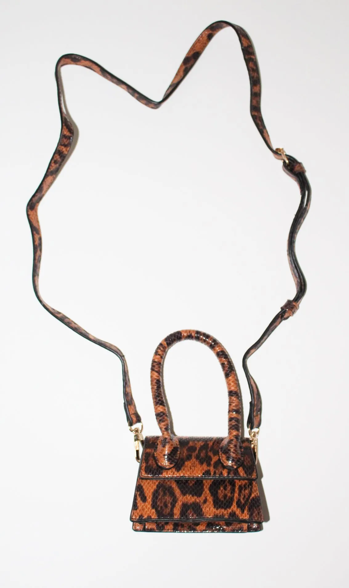 Leopard Print Mini Satchel Bag