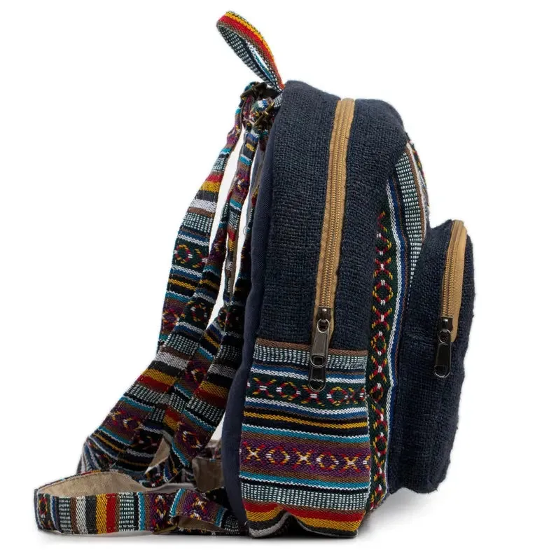 Mini Hemp Backpack Boho Bag - Eco Friendly Unisex Durable