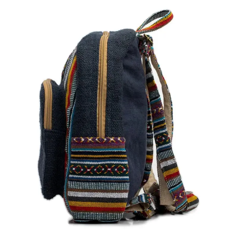 Mini Hemp Backpack Boho Bag - Eco Friendly Unisex Durable