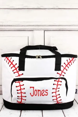 NGIL Baseball Laces and Black Cooler Tote with Lid