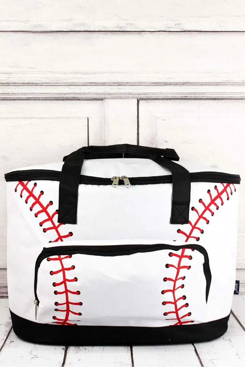 NGIL Baseball Laces and Black Cooler Tote with Lid