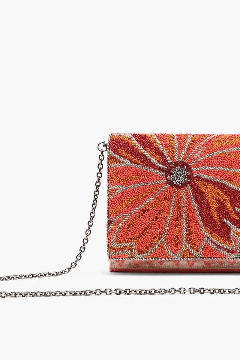 Poppy Floral Beaded Clutch