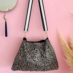 Recycled Sequin Bag Bronze Leopard Print