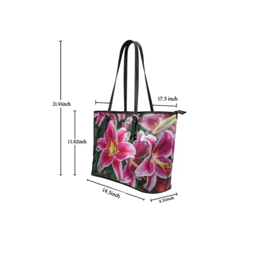 Tote Bags, Pink Floral Leather Bag