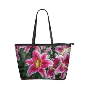 Tote Bags, Pink Floral Leather Bag