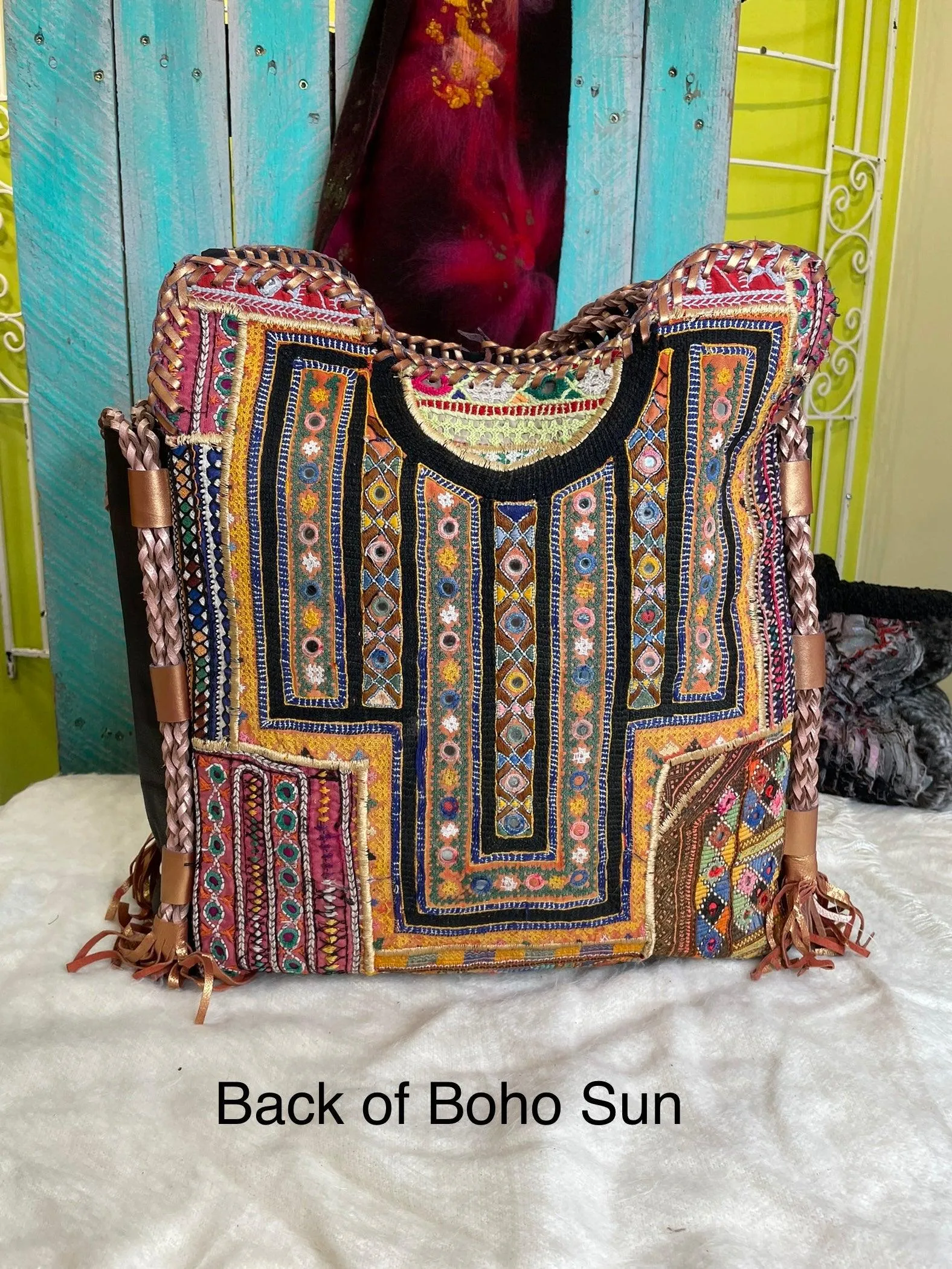 Upcycled Embroidered Market Braided Tote by Kantha Bae