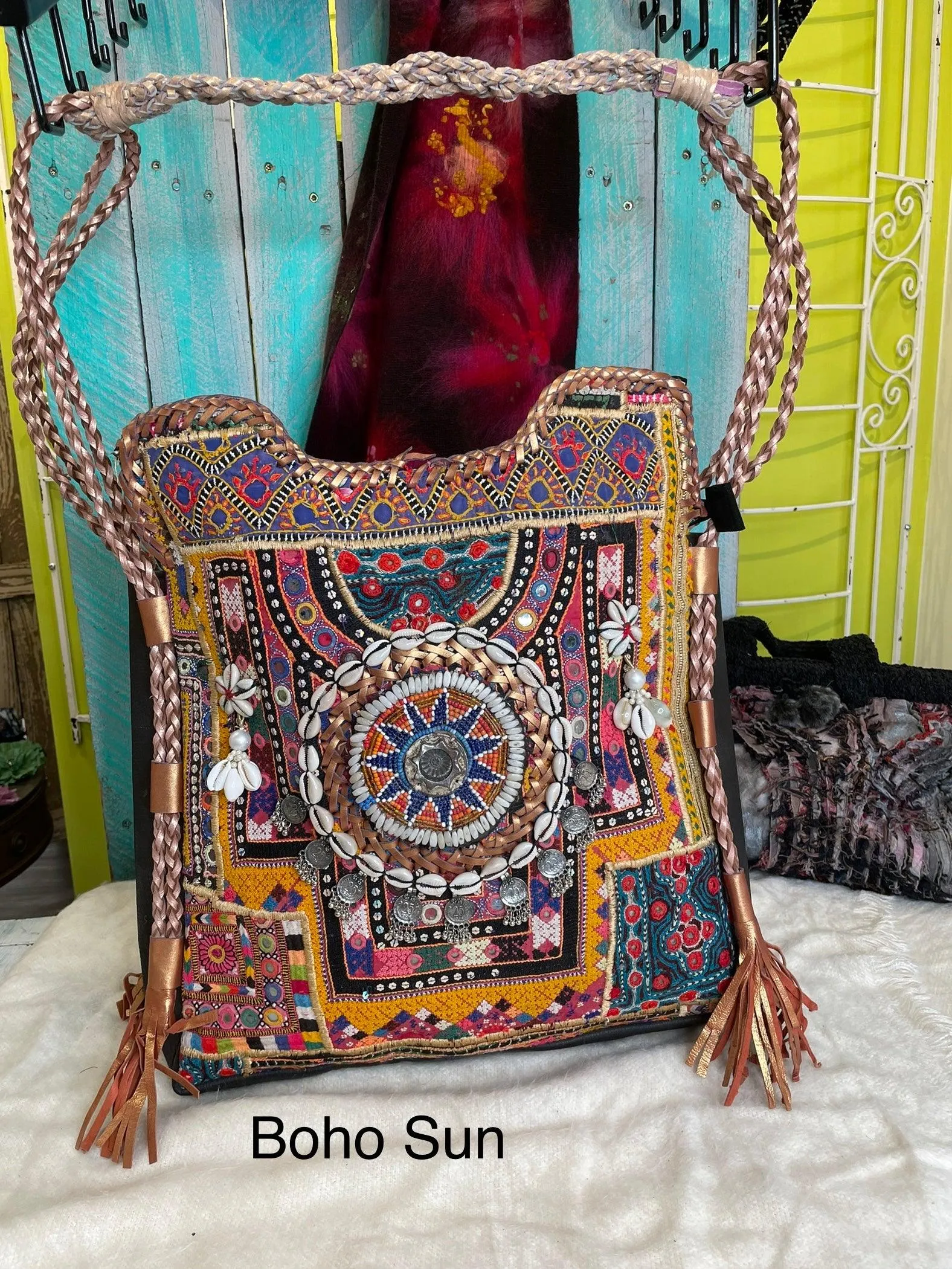 Upcycled Embroidered Market Braided Tote by Kantha Bae