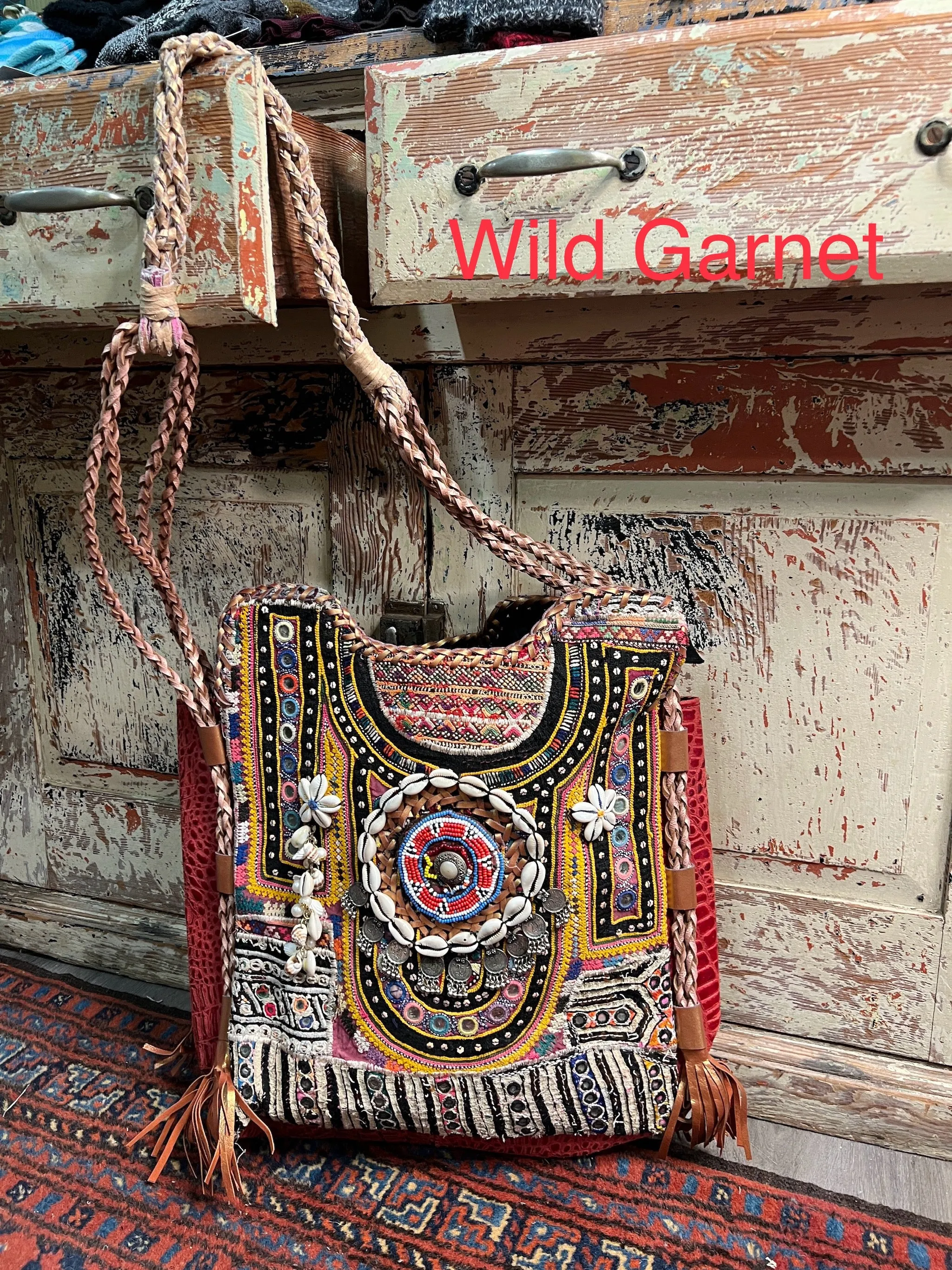 Upcycled Embroidered Market Braided Tote by Kantha Bae