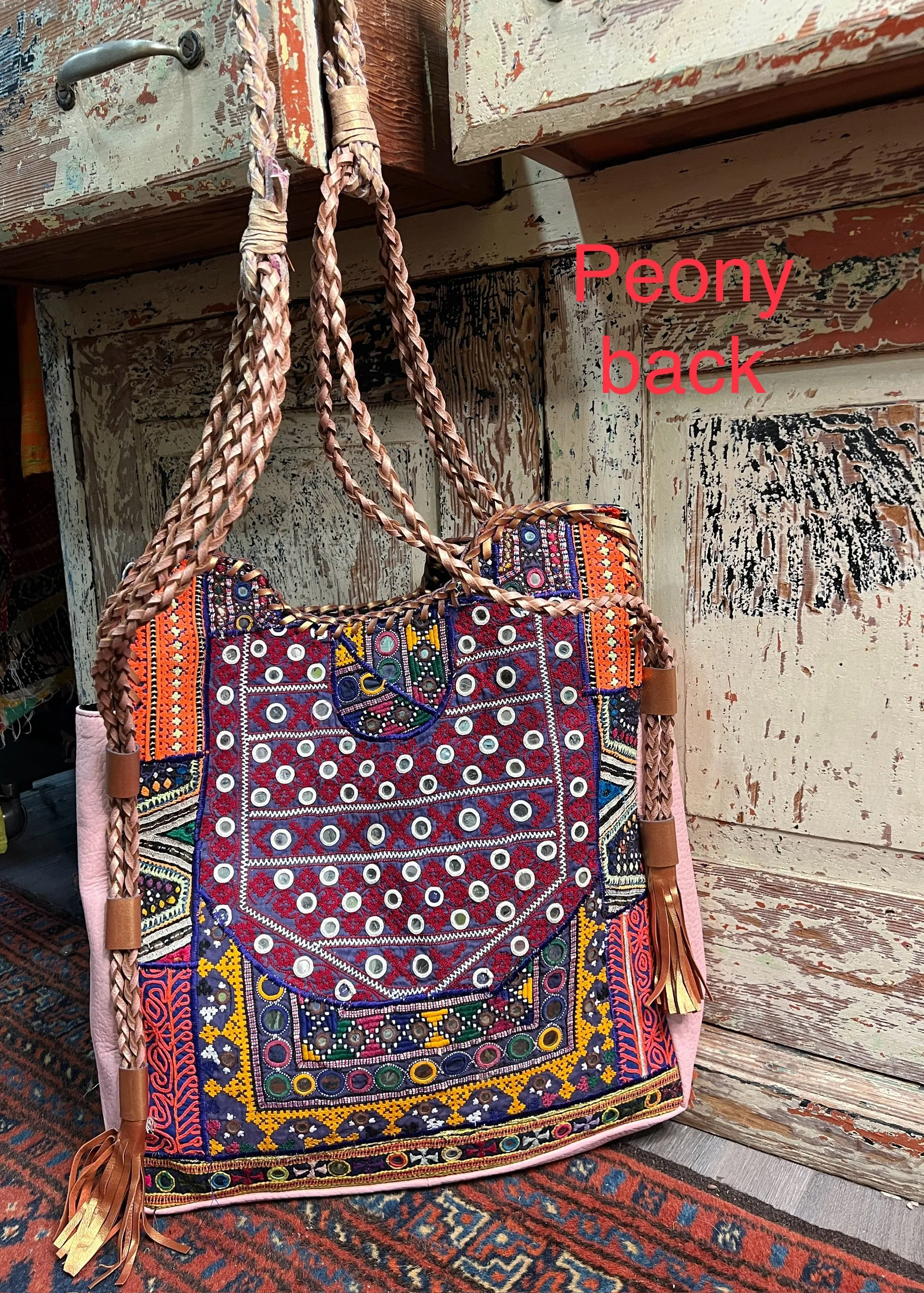 Upcycled Embroidered Market Braided Tote by Kantha Bae